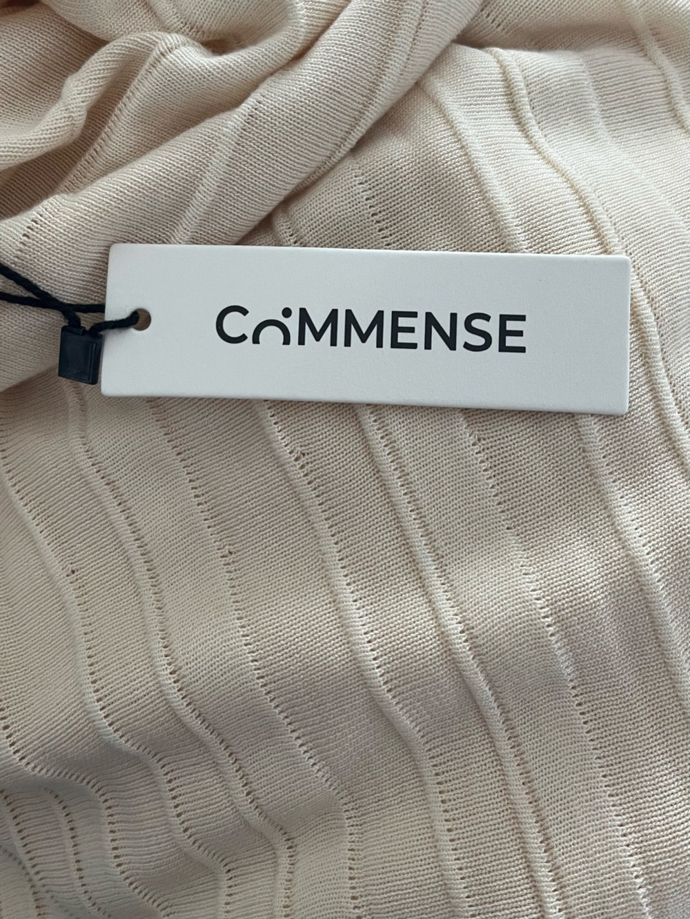 COMMENSE Off-Shoulder Cream Textured Knit Maxi Dress Size Small NWT - Picture 7 of 10